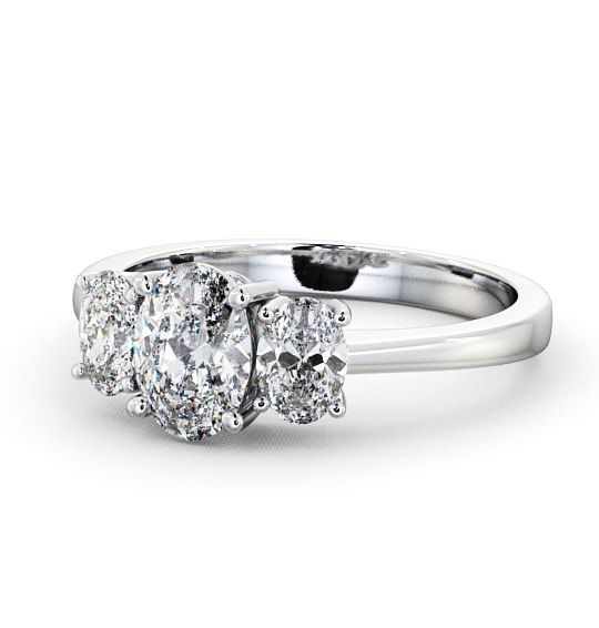  Three Stone Oval Diamond Ring Platinum - Belford TH3_WG_THUMB2 