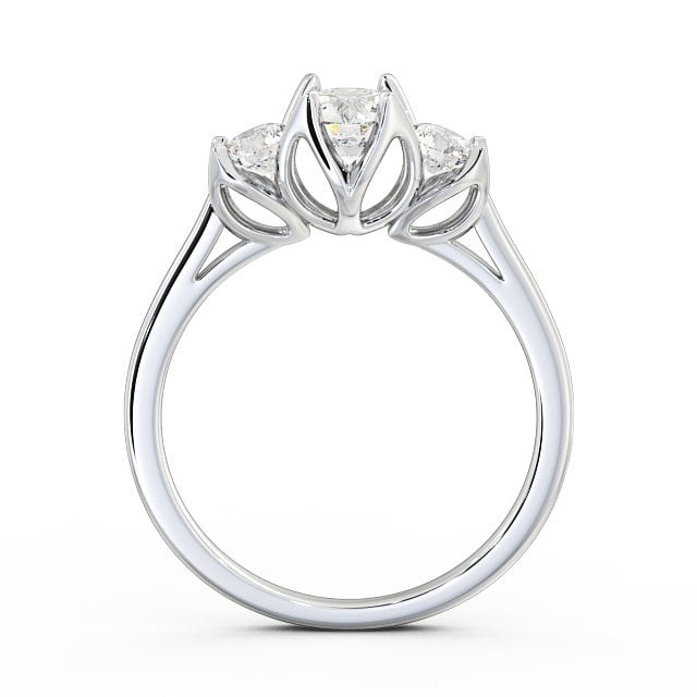 Three Stone Round Diamond Ring 18K White Gold - Esther TH40_WG_UP