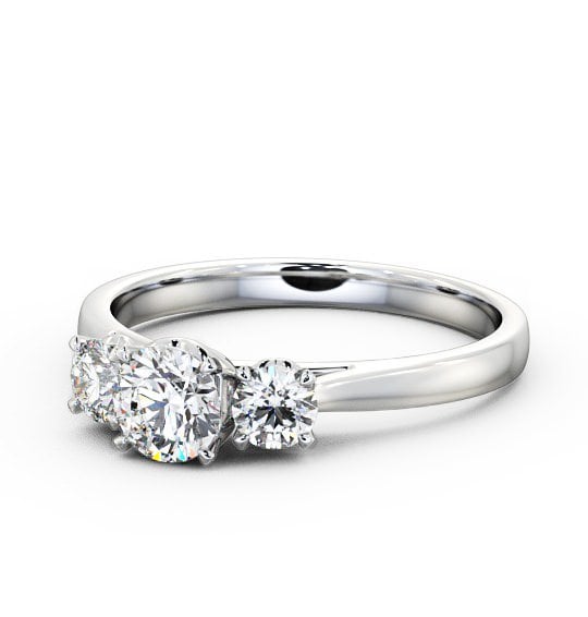  Three Stone Round Diamond Ring 9K White Gold - Lydia TH42_WG_THUMB2 