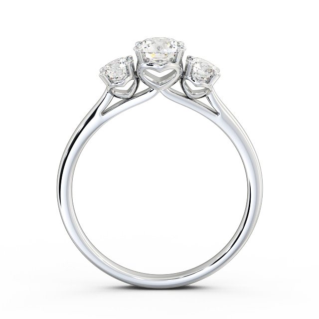 Three Stone Round Diamond Ring Platinum - Lydia TH42_WG_UP