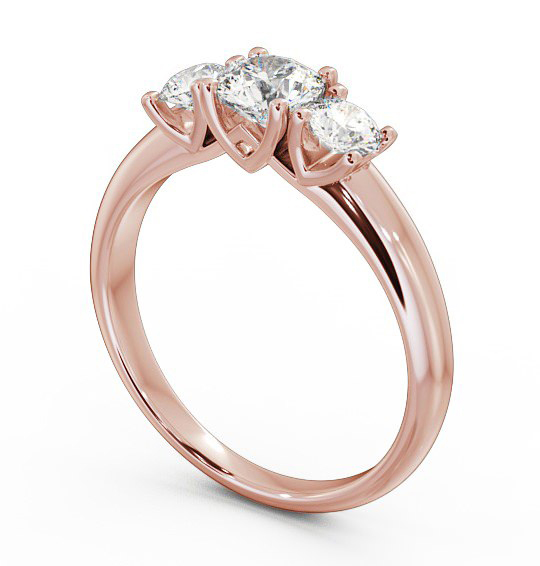 Three Stone Round Diamond Ring 18K Rose Gold - Adele TH43_RG_THUMB1