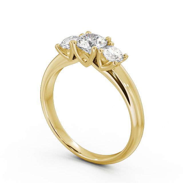 Three Stone Round Diamond Ring 9K Yellow Gold - Adele TH43_YG_SIDE