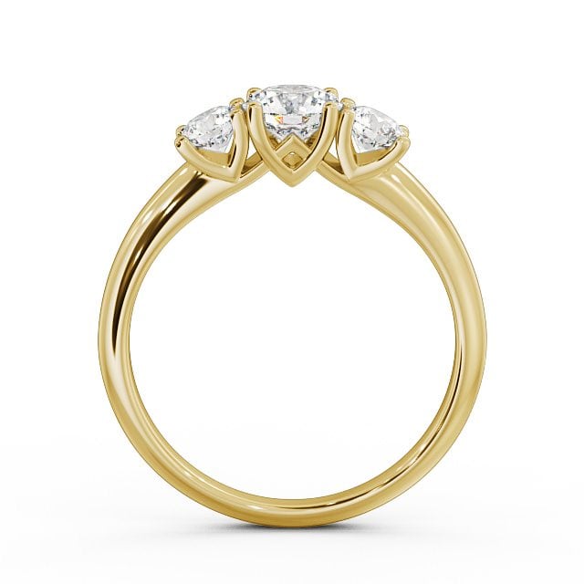 Three Stone Round Diamond Ring 9K Yellow Gold - Adele TH43_YG_UP
