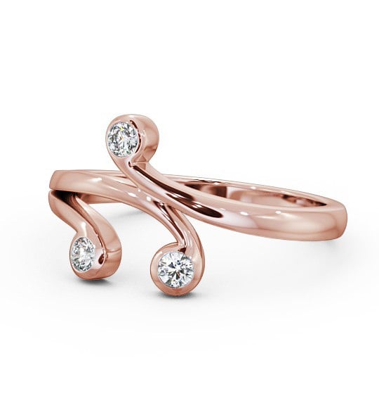  Three Stone 0.15ct Round Diamond Ring 9K Rose Gold - Melissa TH44_RG_THUMB2 