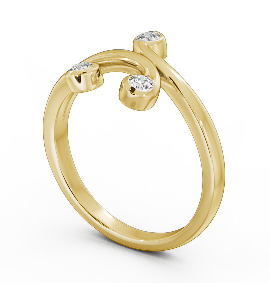 Three Stone 0.15ct Round Diamond Ring 18K Yellow Gold - Melissa TH44_YG_THUMB1