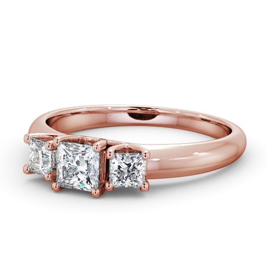  Three Stone Princess Diamond Ring 9K Rose Gold - Catania TH46_RG_THUMB2 