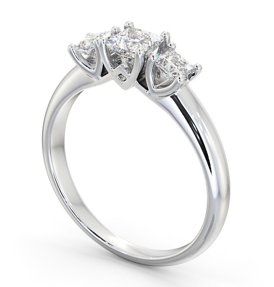 Three Stone Princess Diamond Ring Platinum - Catania TH46_WG_THUMB1