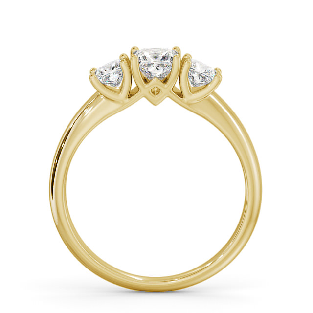 Three Stone Princess Diamond Ring 18K Yellow Gold - Catania TH46_YG_UP