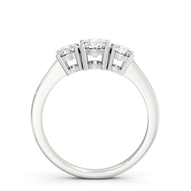 Three Stone Round Diamond Ring Platinum - Brierley TH4_WG_UP