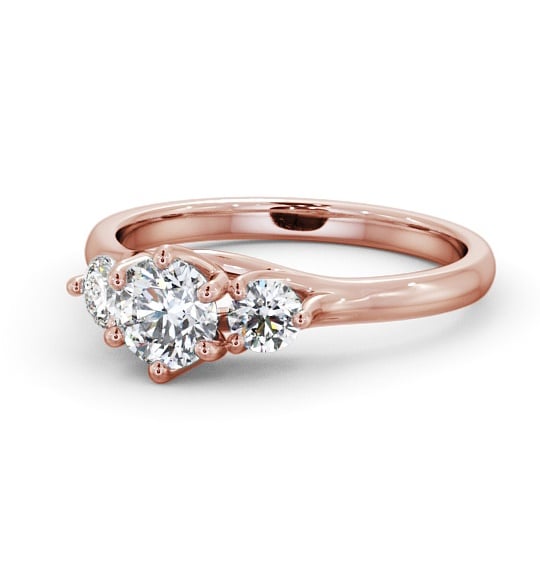  Three Stone Round Diamond Ring 9K Rose Gold - Giovana TH50_RG_THUMB2 