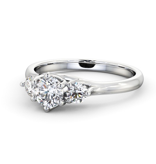  Three Stone Round Diamond Ring 9K White Gold - Giovana TH50_WG_THUMB2 