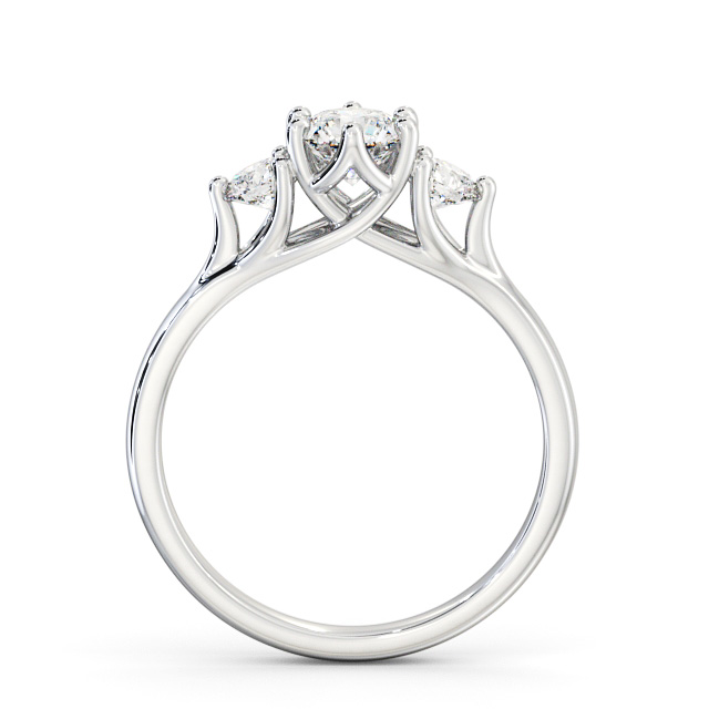 Three Stone Round Diamond Ring 18K White Gold - Giovana TH50_WG_UP