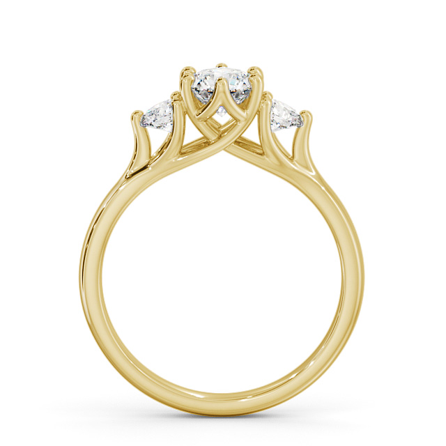 Three Stone Round Diamond Ring 9K Yellow Gold - Giovana TH50_YG_UP