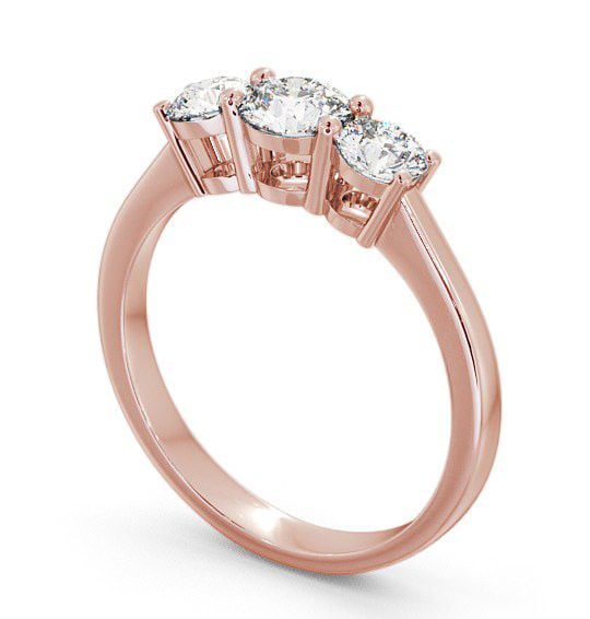  Three Stone Round Diamond Ring 9K Rose Gold - Chalford TH5_RG_THUMB1 