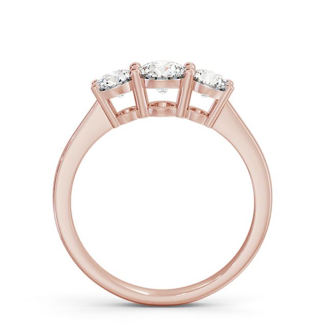 Three Stone Round Diamond Ring 18K Rose Gold - Chalford TH5_RG_UP