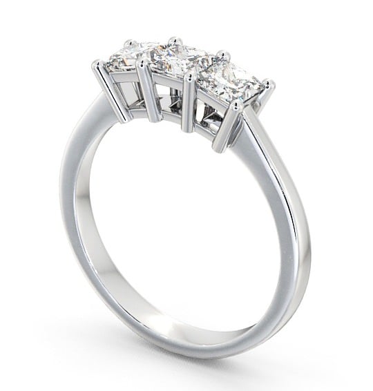  Three Stone Princess Diamond Ring 18K White Gold - Carnegie TH6_WG_THUMB1 