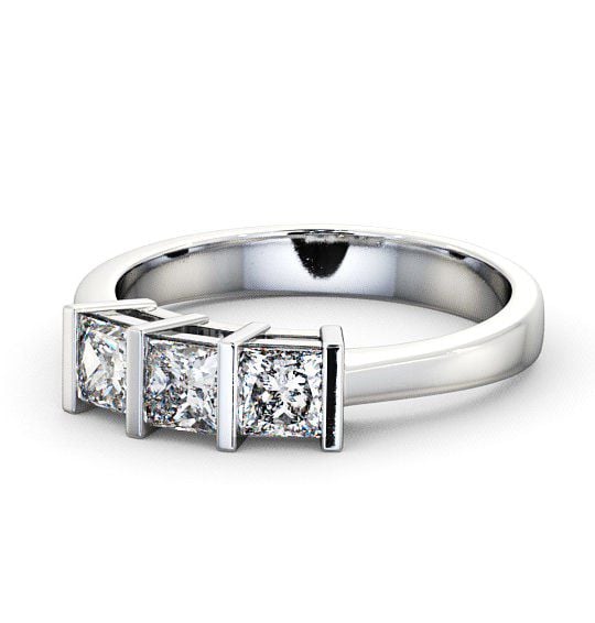  Three Stone Princess Diamond Ring 18K White Gold - Laceby TH7_WG_THUMB2 