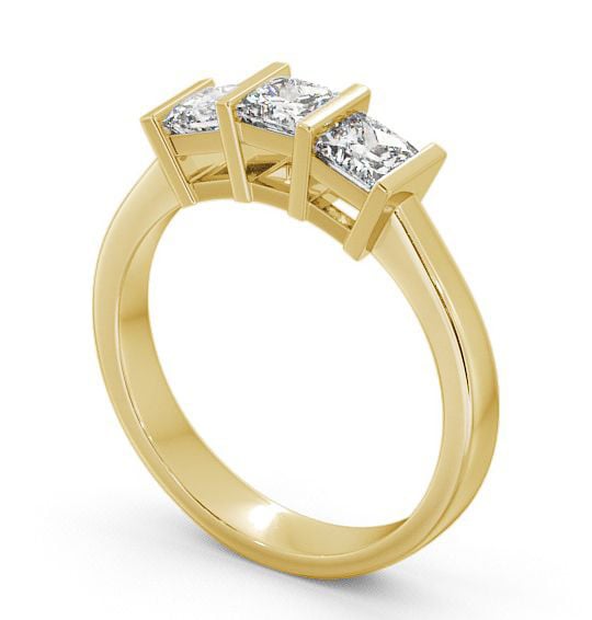 Three Stone Princess Diamond Ring 9K Yellow Gold - Laceby TH7_YG_THUMB1