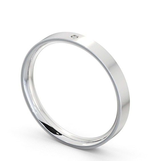  Ladies Diamond Wedding Ring 18K White Gold - Round Single Stone WBF11_WG_THUMB1 