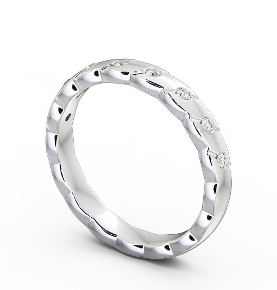  Ladies 0.08ct Round Diamond Wedding Ring Palladium - Ismay WBF14_WG_THUMB1 