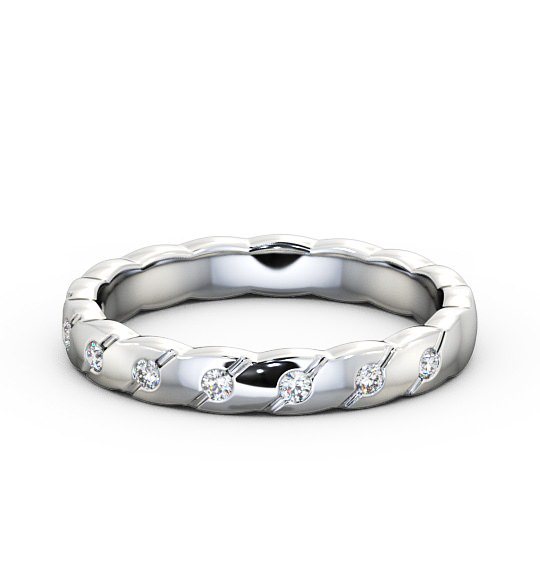  Ladies 0.08ct Round Diamond Wedding Ring 18K White Gold - Ismay WBF14_WG_THUMB2 