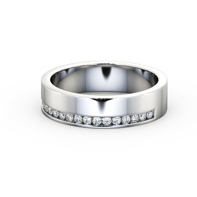 Ladies 0.18ct Round Diamond Wedding Ring 9K White Gold - Casilda WBF17_WG_FLAT