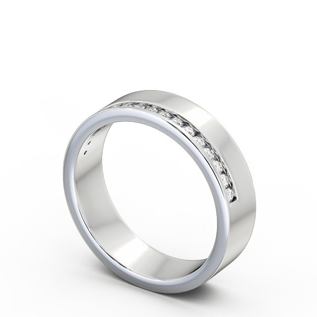 Ladies 0.18ct Round Diamond Wedding Ring 9K White Gold - Casilda WBF17_WG_SIDE