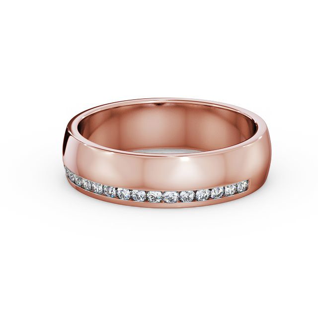 Ladies 0.18ct Round Diamond Wedding Ring 18K Rose Gold - Helene WBF19_RG_FLAT