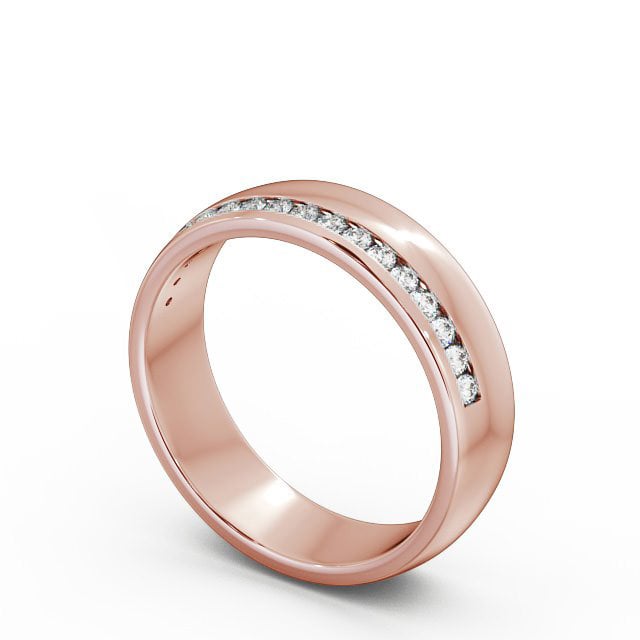 Ladies 0.18ct Round Diamond Wedding Ring 18K Rose Gold - Helene WBF19_RG_SIDE