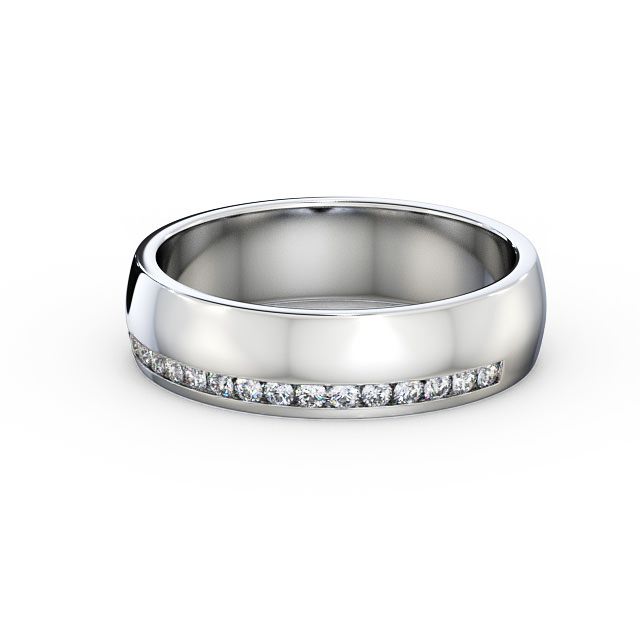 Ladies 0.18ct Round Diamond Wedding Ring 9K White Gold - Helene WBF19_WG_FLAT