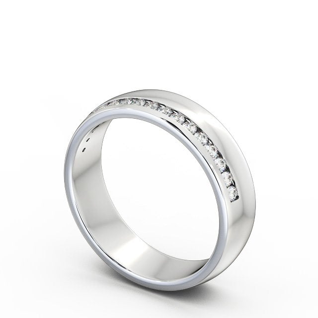Ladies 0.18ct Round Diamond Wedding Ring 9K White Gold - Helene WBF19_WG_SIDE