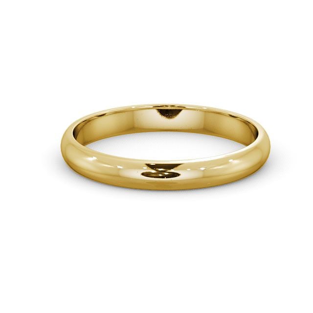 Ladies Plain Wedding Ring 18K Yellow Gold - D-Shape WBF1_YG_FLAT