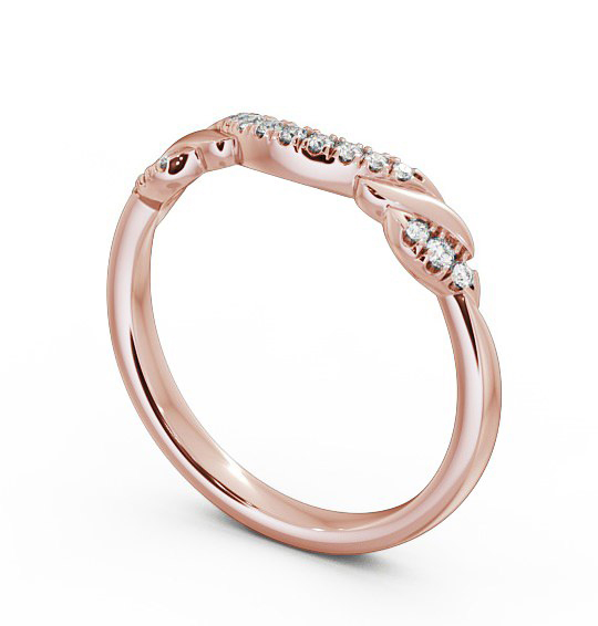 Ladies 0.10ct Round Diamond Wedding Ring 18K Rose Gold - Brooklyn WBF20_RG_THUMB1