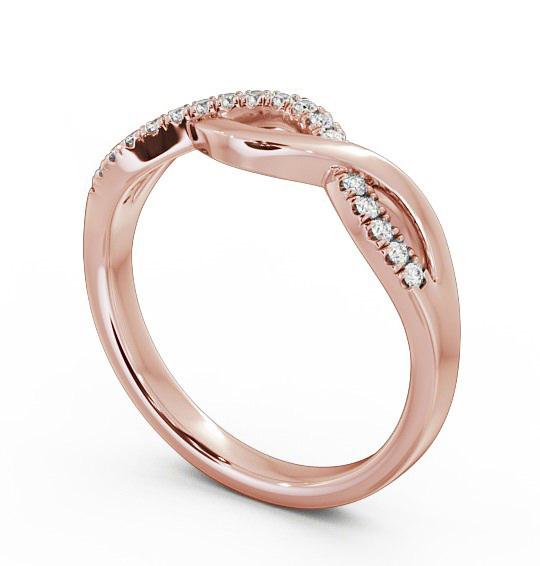 Ladies 0.09ct Round Diamond Wedding Ring 18K Rose Gold - Bella WBF21_RG_THUMB1