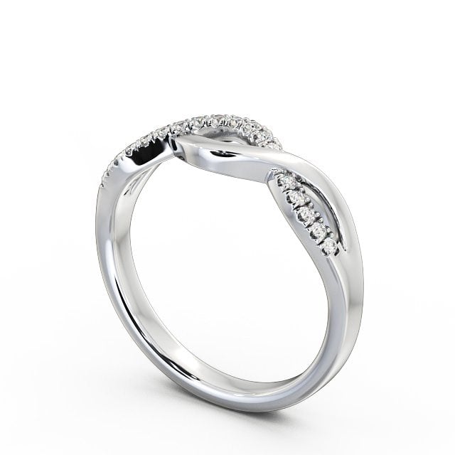 Ladies 0.09ct Round Diamond Wedding Ring 9K White Gold - Bella WBF21_WG_SIDE