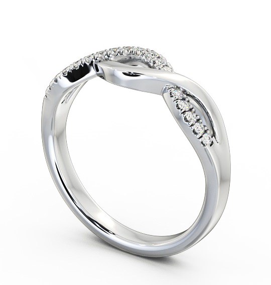 Ladies 0.09ct Round Diamond Wedding Ring Platinum - Bella WBF21_WG_THUMB1