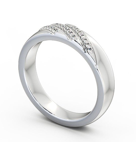 Ladies 0.08ct Round Diamond Wedding Ring 9K White Gold - Madrid WBF22_WG_THUMB1