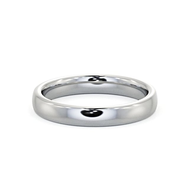 Ladies Plain Wedding Ring 18K White Gold - Double Comfort WBF32_WG_FLAT