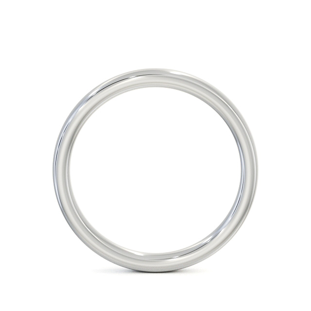 Ladies Plain Wedding Ring 18K White Gold - Double Comfort WBF32_WG_UP