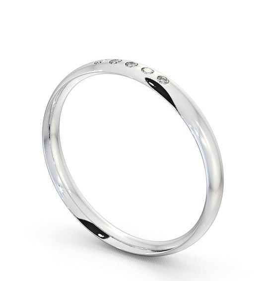  Ladies Diamond Wedding Ring 18K White Gold - Court Five Stone WBF6_WG_THUMB1 