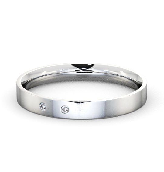  Ladies Diamond Wedding Ring 18K White Gold - Round Two Stone WBF9_WG_THUMB2 