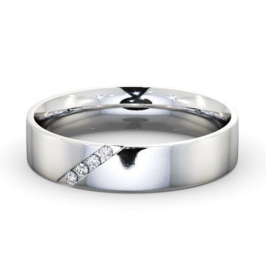  Mens Diamond 0.06ct Wedding Ring 18K White Gold - Budleigh WBM14_WG_THUMB2 