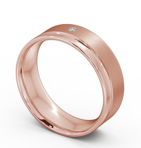 Mens Diamond Wedding Ring 18K Rose Gold - Olney (Matt) WBM15B_RG_THUMB1
