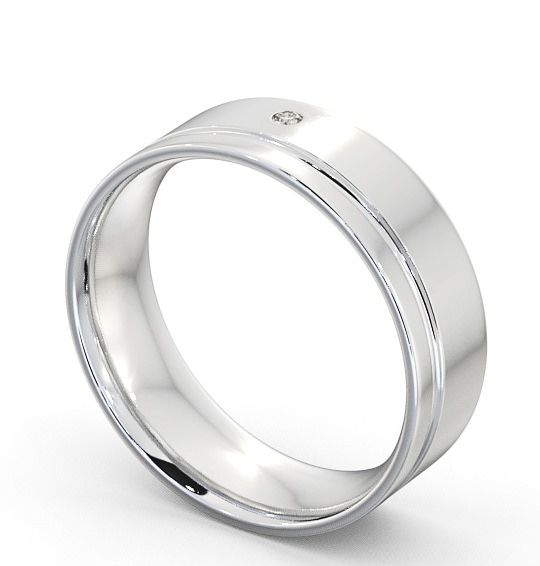 Mens Diamond Wedding Ring 9K White Gold - Olney WBM15_WG_THUMB1