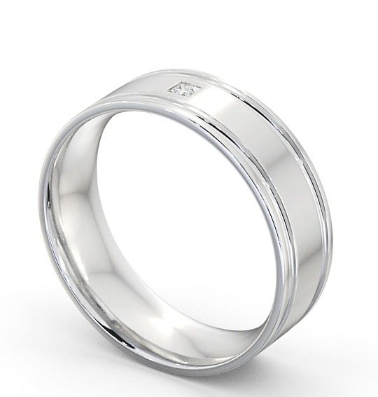 Mens Diamond Wedding Ring 9K White Gold - Brogue WBM17_WG_THUMB1