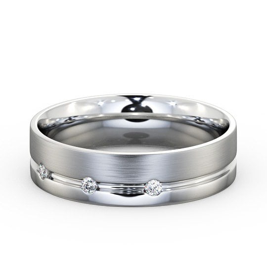 Mens Diamond Wedding Ring Platinum - Callani (Matt) WBM18B_WG_THUMB2 