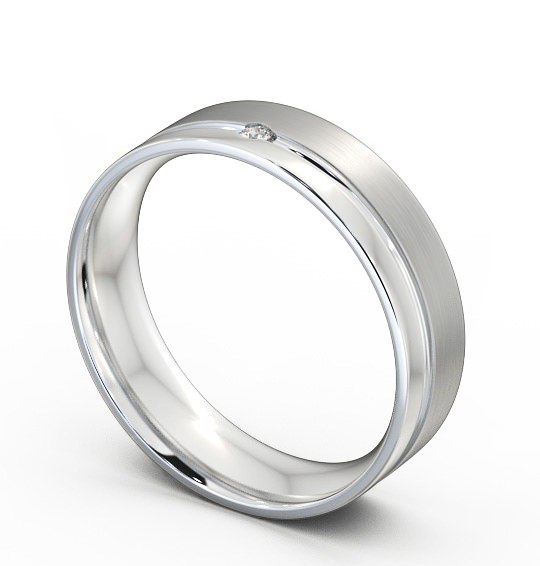  Mens Diamond Wedding Ring Platinum - Harley (Matt) WBM19B_WG_THUMB1 