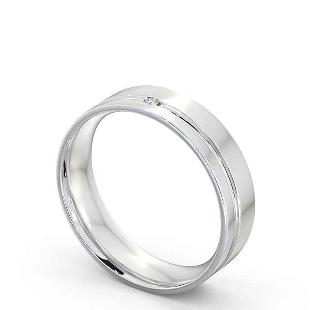 Mens Diamond Wedding Ring 18K White Gold - Harley WBM19_WG_SIDE