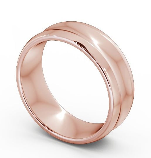 Mens Concave Wedding Ring 18K Rose Gold - Dunleer WBM21_RG_THUMB1