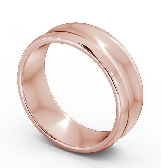 Mens Concave Wedding Ring 9K Rose Gold - Dunleer WBM21_RG_THUMB1